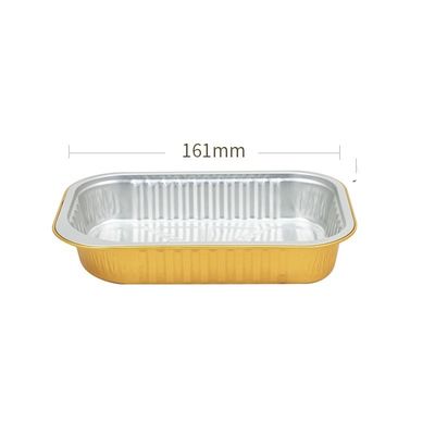 金と銀の長方形 小型食品級 エアラインコート アルミホイル 食品容器